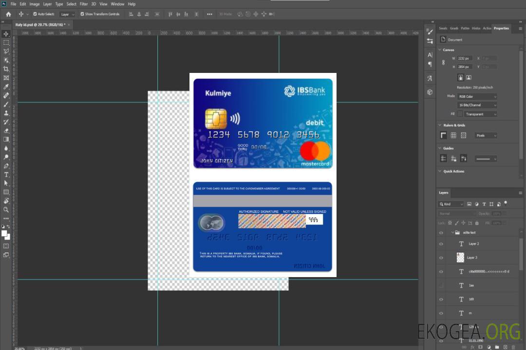 Somalie IBS Bank Kulmiye carte de débit mastercard template Somalie IBS Bank Kulmiye carte de débit mastercard template